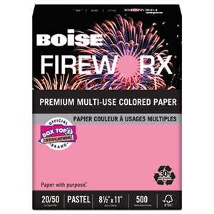 CASCADES FIREWORX Colored Paper, 20lb, 8-1/2 x 11, Cherry Charge, 500 Sheets/Ream