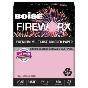 CASCADES FIREWORX Colored Paper, 20lb, 8-1/2 x 11, Powder Pink, 500 Sheets/Ream