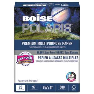 CASCADES POLARIS Premium Multipurpose Paper, 8 1/2 x 11, 28lb, White, 3000 Sheets/Carton