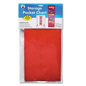 CARSON-DELLOSA PUBLISHING Storage Pocket Chart with 10 13 1/2 x 7 Pockets, Hanger Grommets, 14 x 47