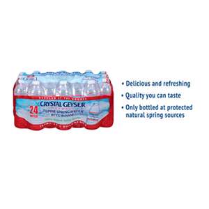 CRYSTAL GEYSER WATER CO Alpine Spring Water, 16.9 oz Bottle, 24/Case