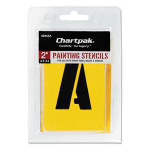 CHARTPAK/PICKETT Painting Stencil Set, A-Z Set/0-9, Manila, 35/Set