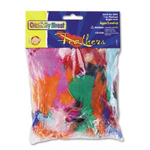 THE CHENILLE KRAFT COMPANY Bright Hues Feather Assortment, Bright Colors, 1 oz Pack