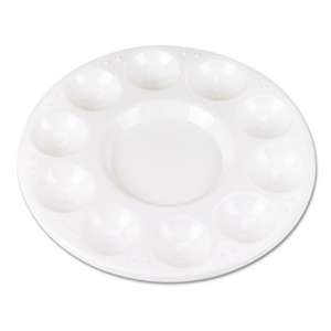 THE CHENILLE KRAFT COMPANY Round Plastic Paint Trays for Classroom, White, 10/Pack