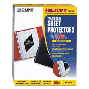 C-LINE PRODUCTS, INC Traditional Polypropylene Sheet Protector, Heavyweight, 11 x 8 1/2, 50/BX