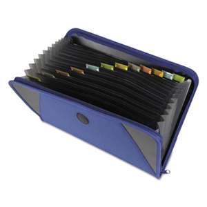 C-LINE PRODUCTS, INC Expanding File with Zipper Closure, 13-Pocket, Tabbed Dividers, Blue