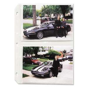 C-LINE PRODUCTS, INC Clear Photo Pages for Four 5 x 7 Photos, 3-Hole Punched, 11-1/4 x 8-1/8