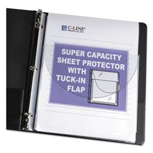 C-LINE PRODUCTS, INC Super Capacity Sheet Protector with Tuck-In Flap, 200", Letter Size, 10/Pack