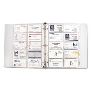 C-LINE PRODUCTS, INC Tabbed Business Card Binder Pages, 20 Cards Per Letter Page, Clear, 5 Pages