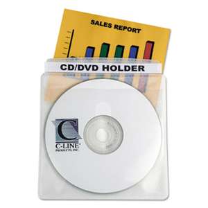 C-LINE PRODUCTS, INC Deluxe Individual CD/DVD Holders, 50/BX