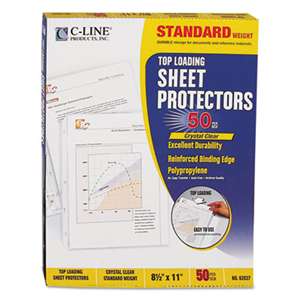 C-LINE PRODUCTS, INC Standard Weight Polypropylene Sheet Protector, Clear, 2", 11 x 8 1/2, 50/BX