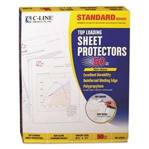 C-LINE PRODUCTS, INC Standard Weight Polypropylene Sheet Protector, Non-Glare, 2", 11 x 8 1/2, 50/BX