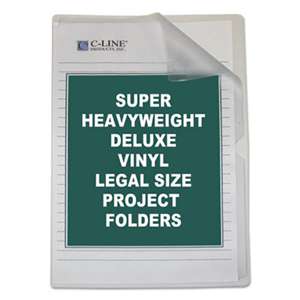 C-LINE PRODUCTS, INC Deluxe Project Folders, Jacket, Legal, Vinyl, Clear, 50/Box