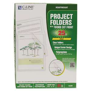 C-Line 62627 Project Folders, Reduced Glare, Polypropylene, Letter Size, 25/Box