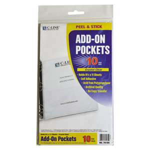 C-LINE PRODUCTS, INC Peel & Stick Add-On Filing Pockets, 25", 11 x 8 1/2, 10/Pack