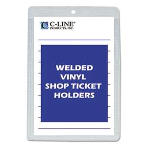 C-LINE PRODUCTS, INC Clear Vinyl Shop Ticket Holder, Both Sides Clear, 25", 5 x 8, 50/BX