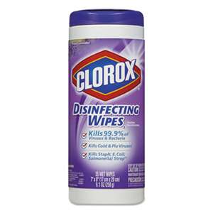 CLOROX SALES CO. Disinfecting Wipes, 7 x 8, Fresh Lavender, 35/Canister