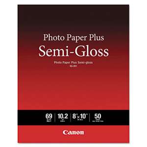 CANON COMPUTER SYSTEMS CCSI Photo Paper Plus Semi-Gloss, 69 lbs., 8 x 10, 50 Sheets/Pack