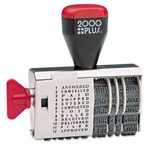 2000 PLUS 010180 Dial-N-Stamp, 12 Phrases, 1 1/2 x 1/8