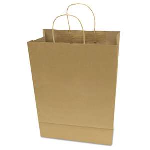 COSCO 091566 Premium Large Brown Paper Shopping Bag, 50/Box