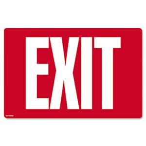 COSCO 098052 Glow-in-the-Dark Safety Sign, Exit, 12 x 8, Red