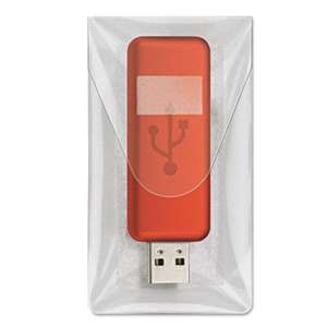 CARDINAL BRANDS INC. HOLD IT USB Pockets, 3 7/16 x 2, Clear, 6/Pack