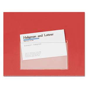 CARDINAL BRANDS INC. HOLD IT Poly Business Card Pocket, Top Load, 3 3/4 x 2 3/8, Clear, 10/Pack