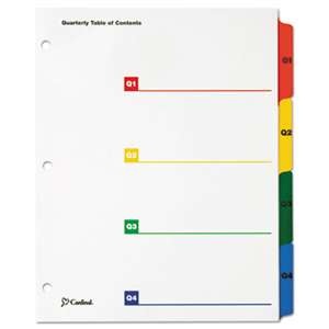 CARDINAL BRANDS INC. OneStep Printable Table of Contents/Dividers, Quarterly, 11 x 8 1/2, Multicolor