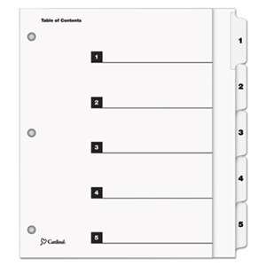 CARDINAL BRANDS INC. OneStep Plus Index System, 5-Tab, White
