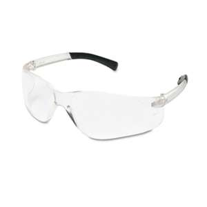 MCR SAFETY BearKat Safety Glasses, Wraparound, Black Frame/Clear Lens