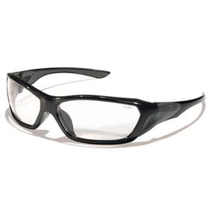MCR SAFETY ForceFlex Safety Glasses, Black Frame, Clear Lens