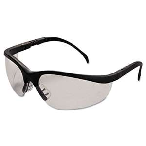 MCR SAFETY Klondike Safety Glasses, Matte Black Frame, Clear Lens