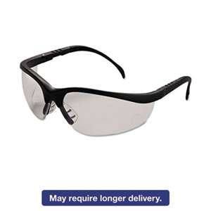 MCR SAFETY Klondike Safety Glasses, Matte Black Frame, Clear Lens