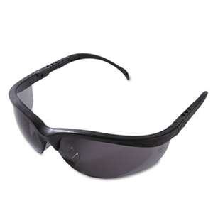 MCR SAFETY Klondike Safety Glasses, Matte Black Frame, Gray Lens