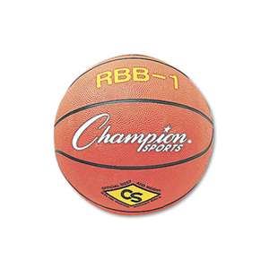 CHAMPION SPORT Rubber Sports Ball, For Basketball, No. 7, Official Size, Orange