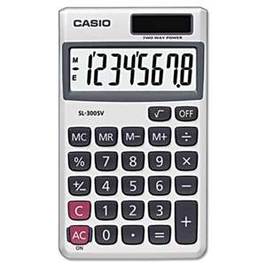 Casio SL300SV SL-300SV Handheld Calculator, 8-Digit LCD