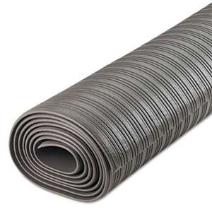 CROWN MATS & MATTING Ribbed Anti-Fatigue Mat, Vinyl, 36 x 120, Gray