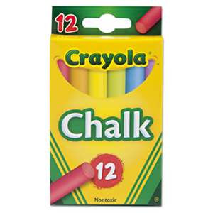 BINNEY & SMITH / CRAYOLA Chalk, Two Each of Six Assorted Colors, 12 Sticks/Box