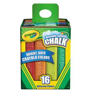 BINNEY & SMITH / CRAYOLA Washable Sidewalk Chalk, 16 Assorted Colors, 16 Sticks/Set