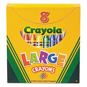 BINNEY & SMITH / CRAYOLA Large Crayons, Tuck Box, 8 Colors/Box