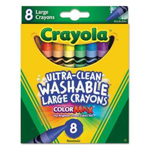 BINNEY & SMITH / CRAYOLA Ultra-Clean Washable Crayons, Large, 8 Colors/Box