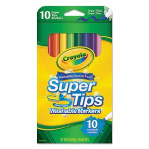 BINNEY & SMITH / CRAYOLA Washable Super Tips Markers, Assorted, 10/Pack