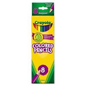 BINNEY & SMITH / CRAYOLA Long Barrel Colored Woodcase Pencils, 3.3 mm, 8 Assorted Colors/Set