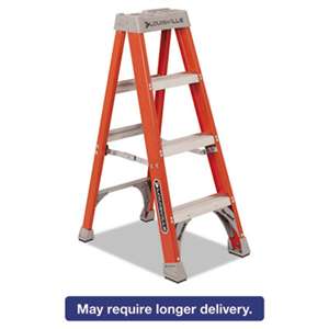 LOUISVILLE Fiberglass Heavy Duty Step Ladder, 50", 3-Step, Orange