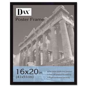 DAX 2860V2X Flat Face Wood Poster Frame, Clear Plastic Window, 16 x 20, Black Border