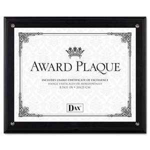 DAX N15908NT Award Plaque, Wood/Acrylic Frame, Up to 8 1/2 x 11, Black