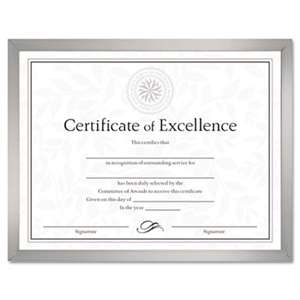 DAX N17002N Value U-Channel Document Frame w/Certificates, 8 1/2 x 11, Silver