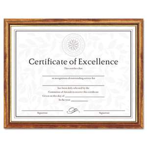 DAX N17981MT Two-Tone Document/Diploma Frame, Wood, 8 1/2 x 11, Maple w/Gold Leaf Trim