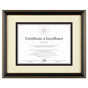 DAX N2709S6T Gold-Trimmed Document Frame, Wood, 11 x 14, 8 1/2 x 11, Black