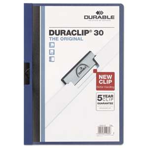 DURABLE OFFICE PRODUCTS CORP. Vinyl DuraClip Report Cover, Letter, Holds 30 Pages, Clear/Dark Blue